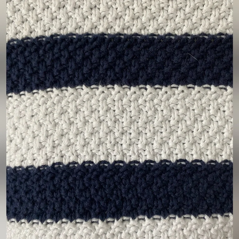 Ralph Lauren Women’s Navy&White Striped VNeck Relaxed LongSleeve Sweater Medium - Picture 12 of 16